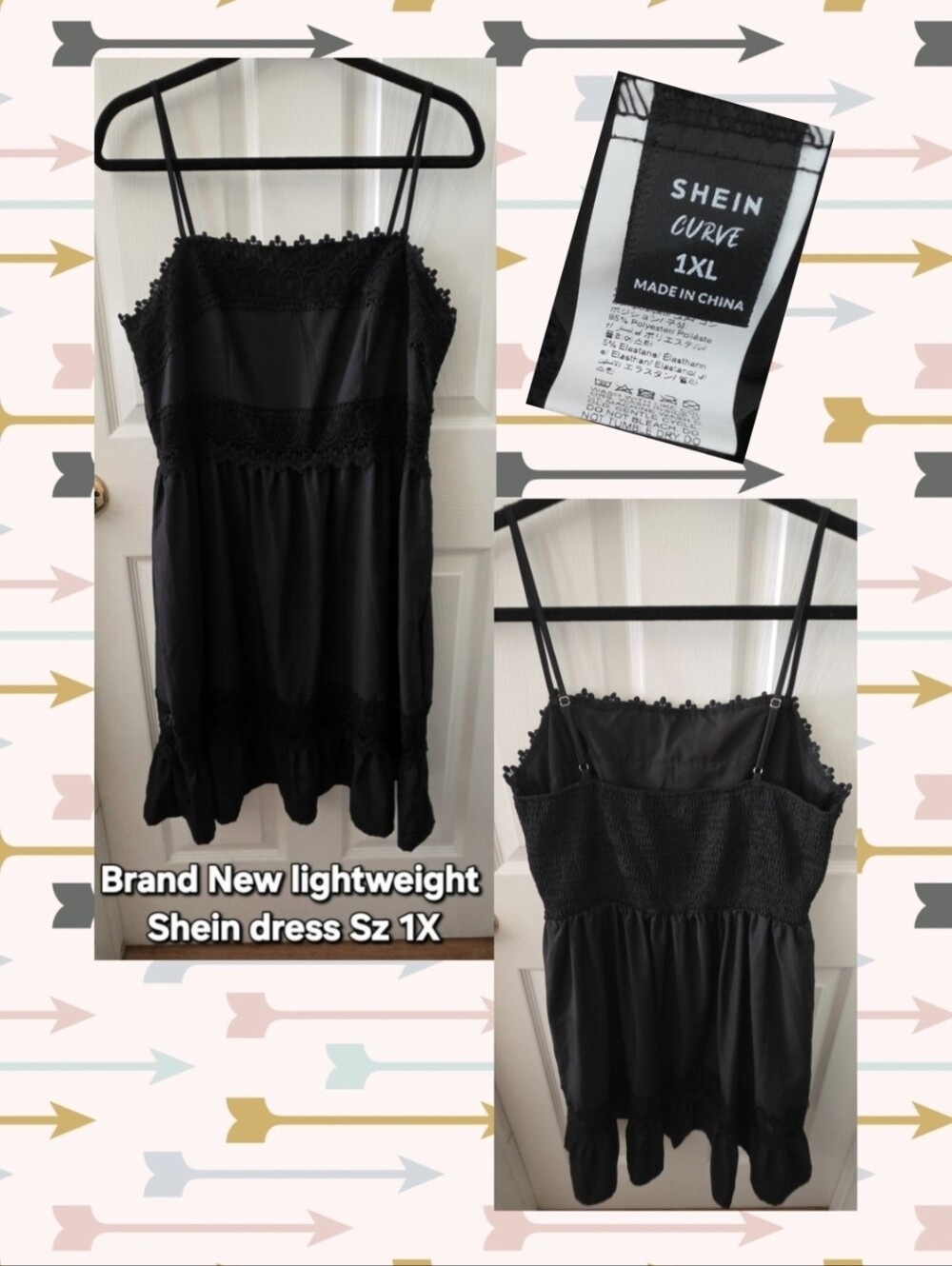 Shein Curve Black Spaghetti Strap dress